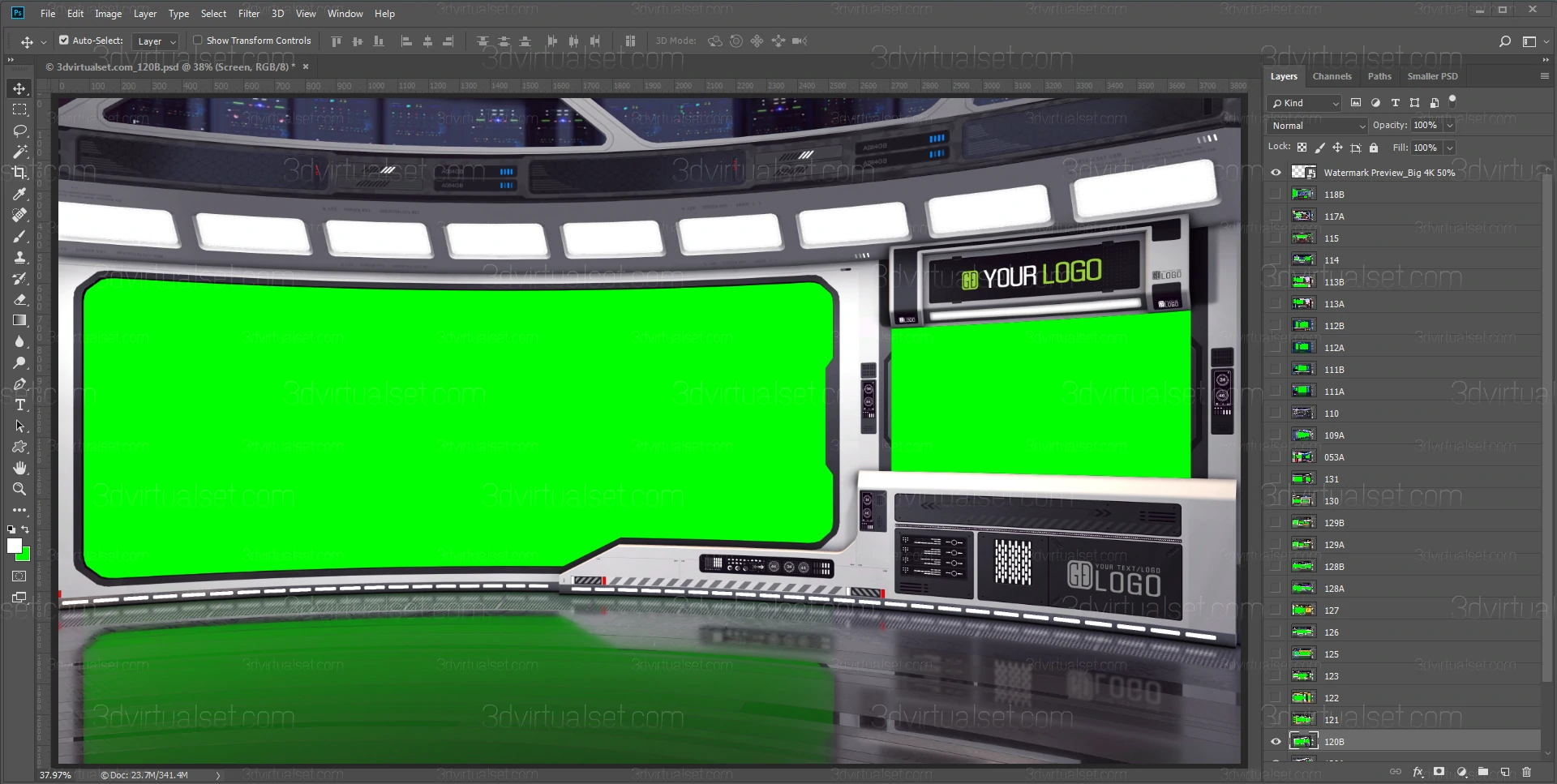 Virtual Set 120B for Photoshop Templates